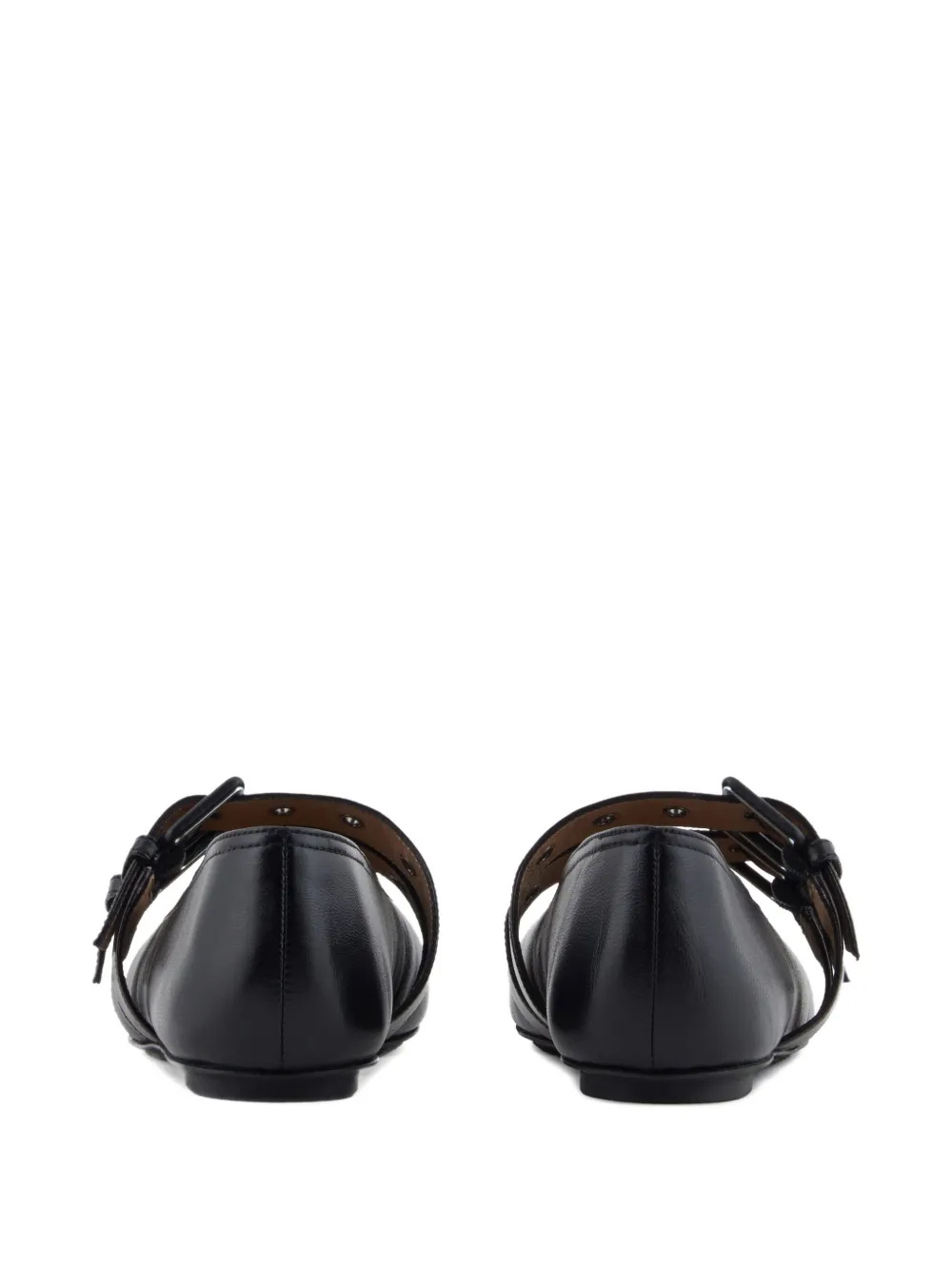 Emporio Armani buckle-strap ballet flats Black