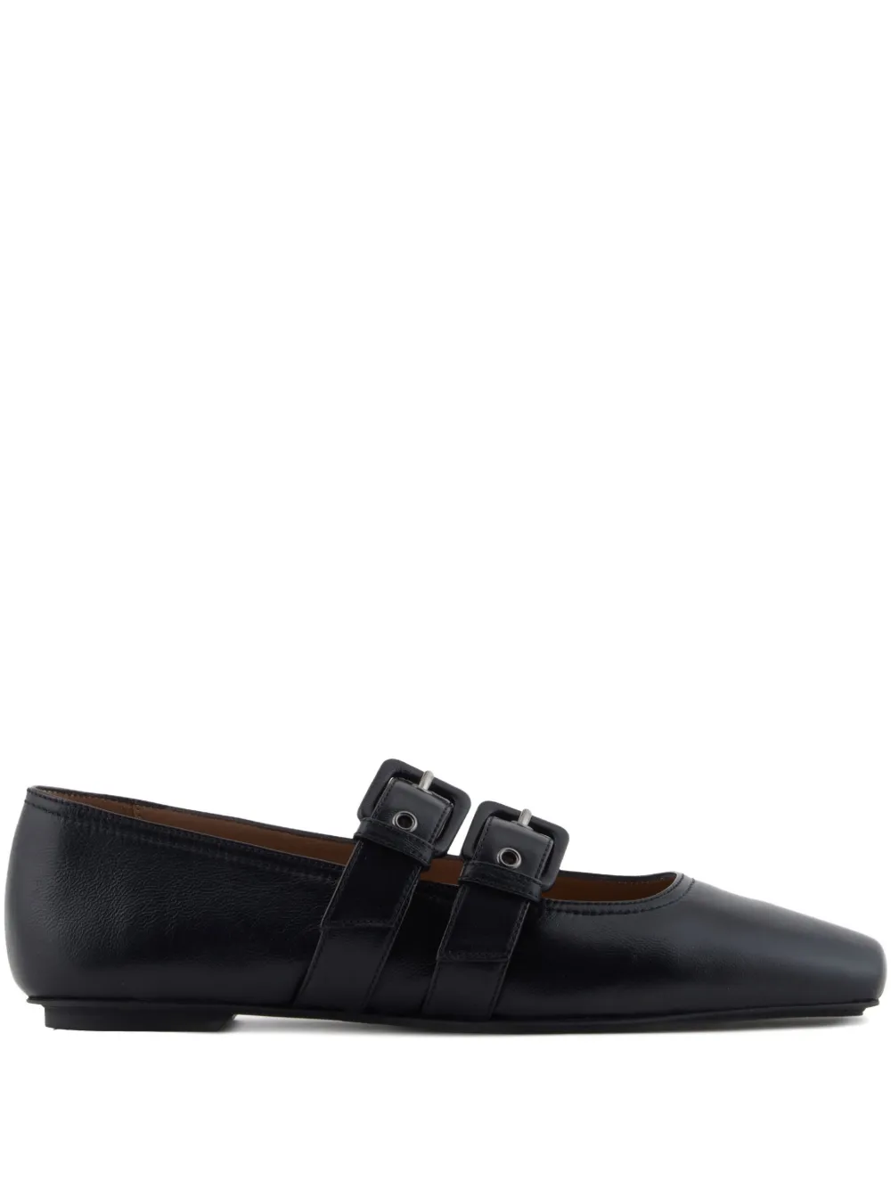 Emporio Armani buckle-strap ballet flats Black
