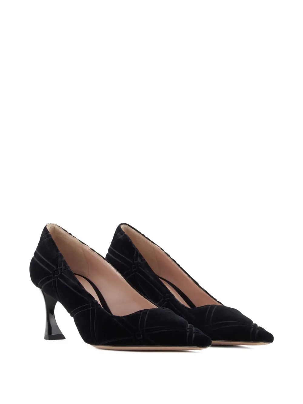 Emporio Armani Gewatteerde pumps met puntige neus Zwart