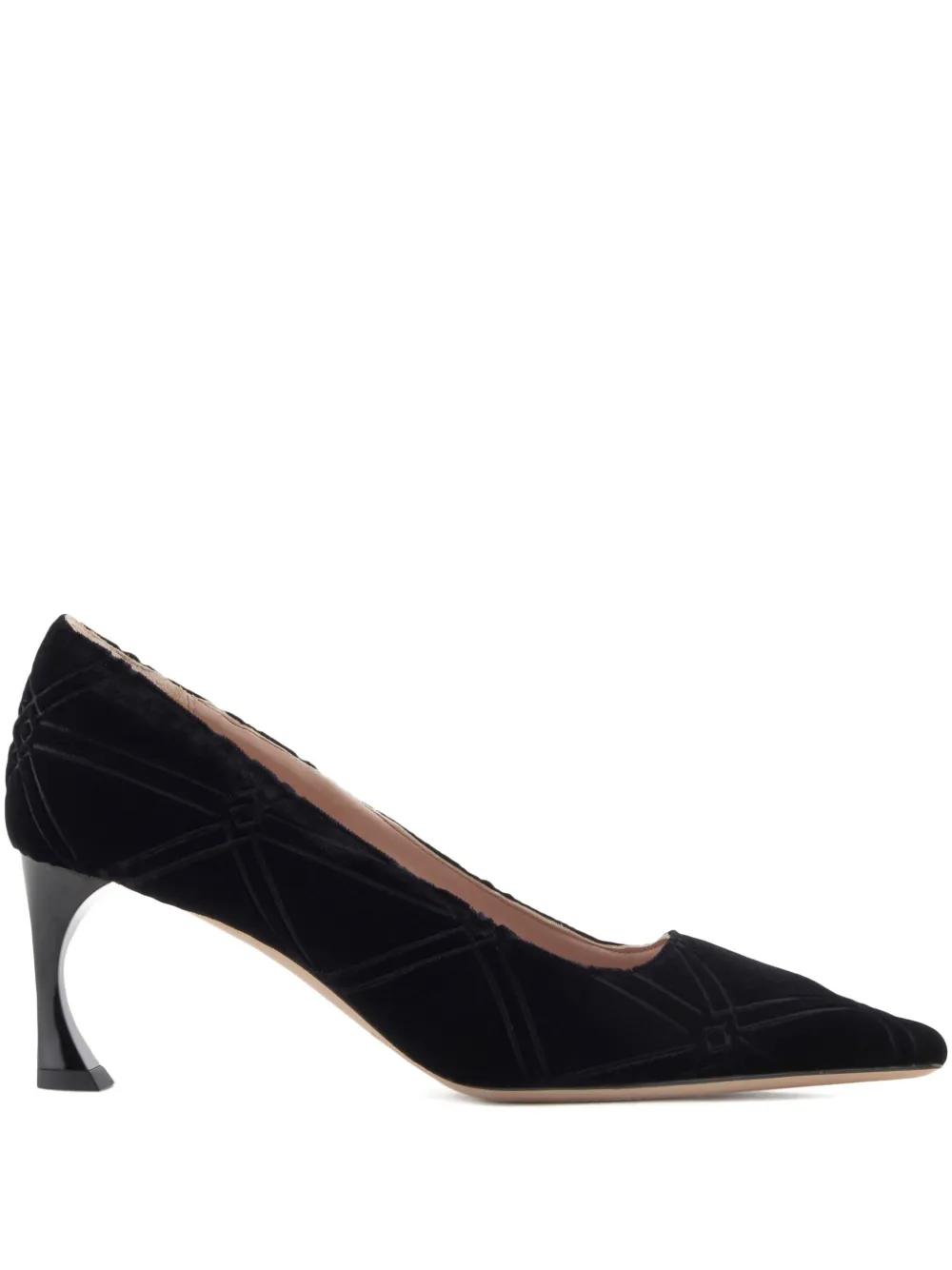 Emporio Armani Quilted Pointed-toe Pumps In Black