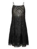 Emporio Armani sequin-embellished backless mini dress - Black