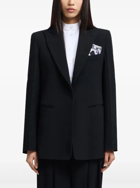 Emporio Armani playing card-patch pocket blazer