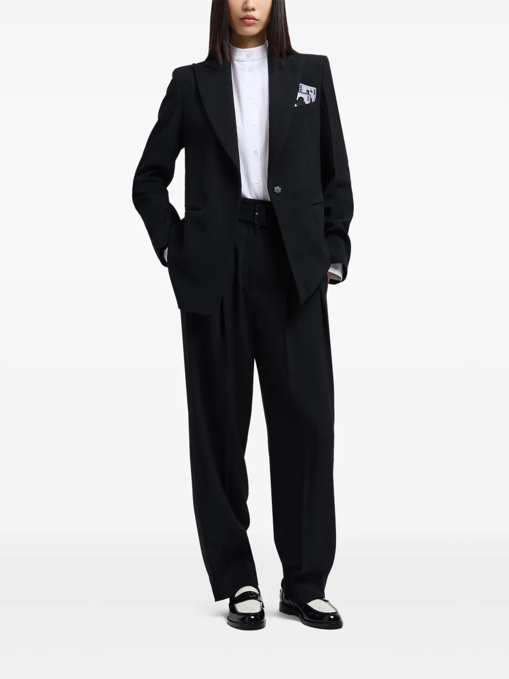 Emporio Armani بليزر 'بلاينغ كارد' بجيب مخيوط | بليزرات | Image 2