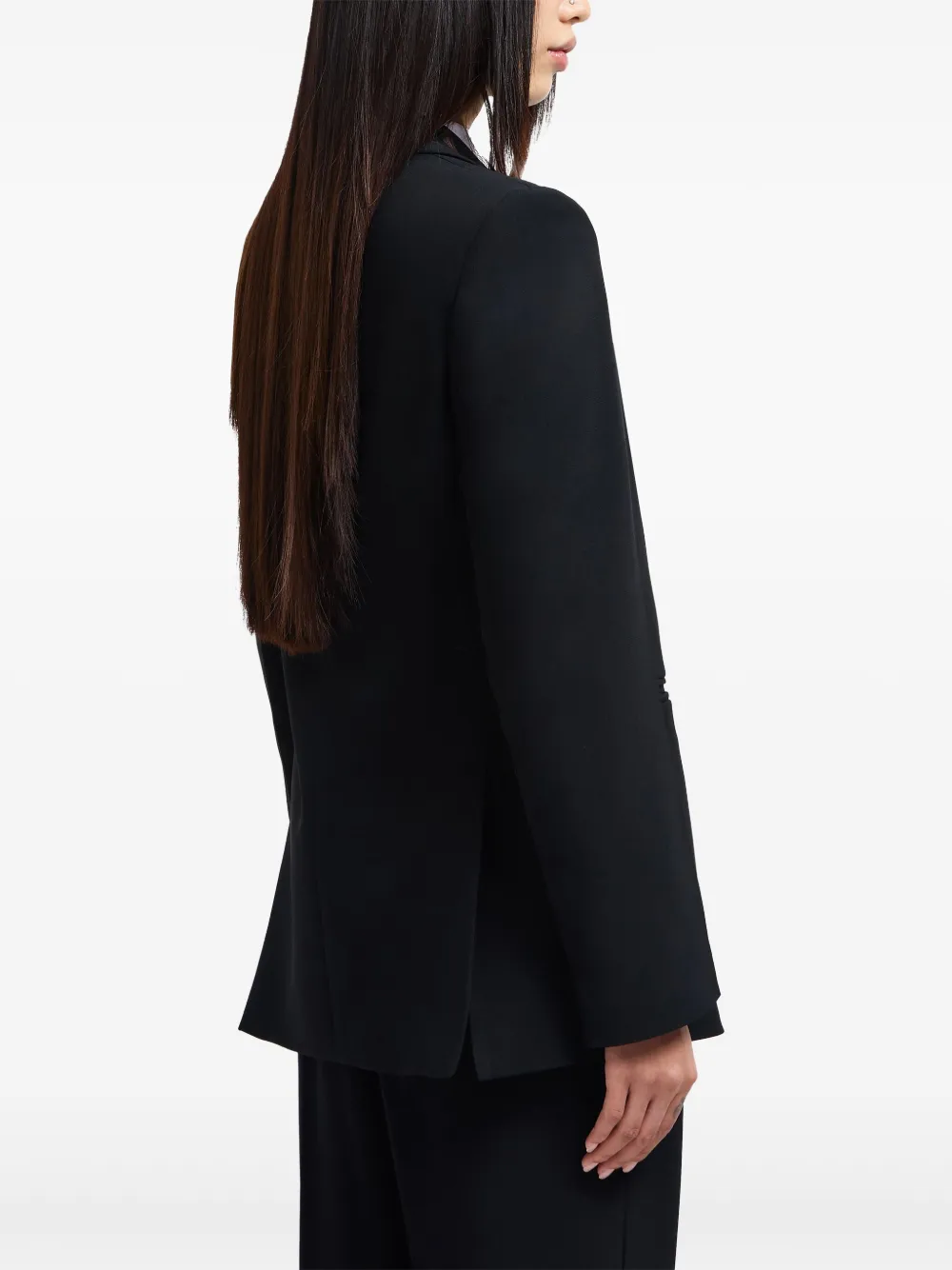 Emporio Armani Playing Card-patch Pocket Blazer In Black