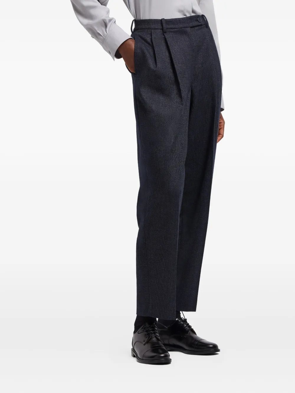 Emporio Armani Broek met geplooide voorkant Blauw