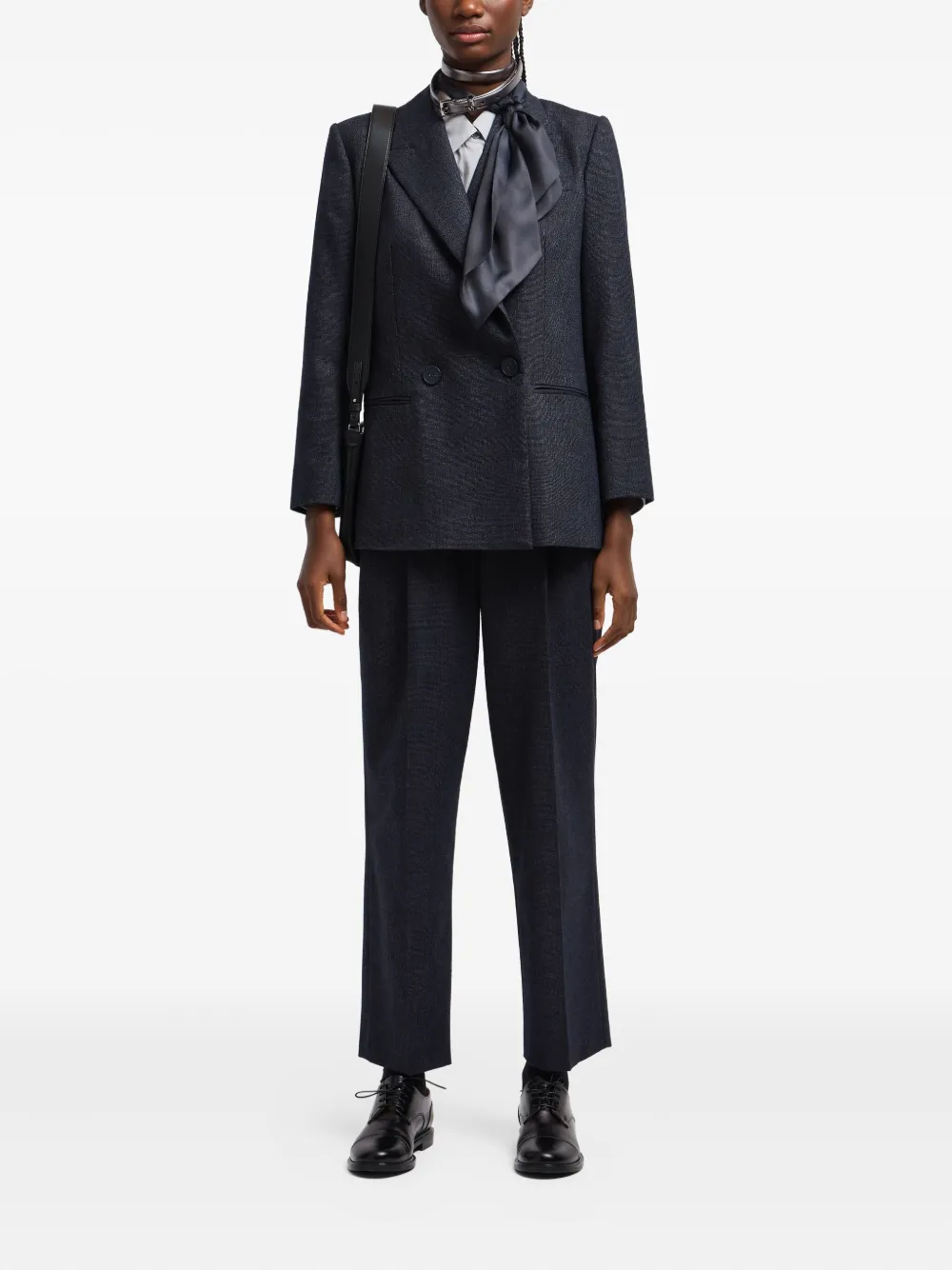 Emporio Armani Broek met geplooide voorkant - Blauw