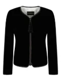 Emporio Armani velvet tassel-embellished jacket - Black