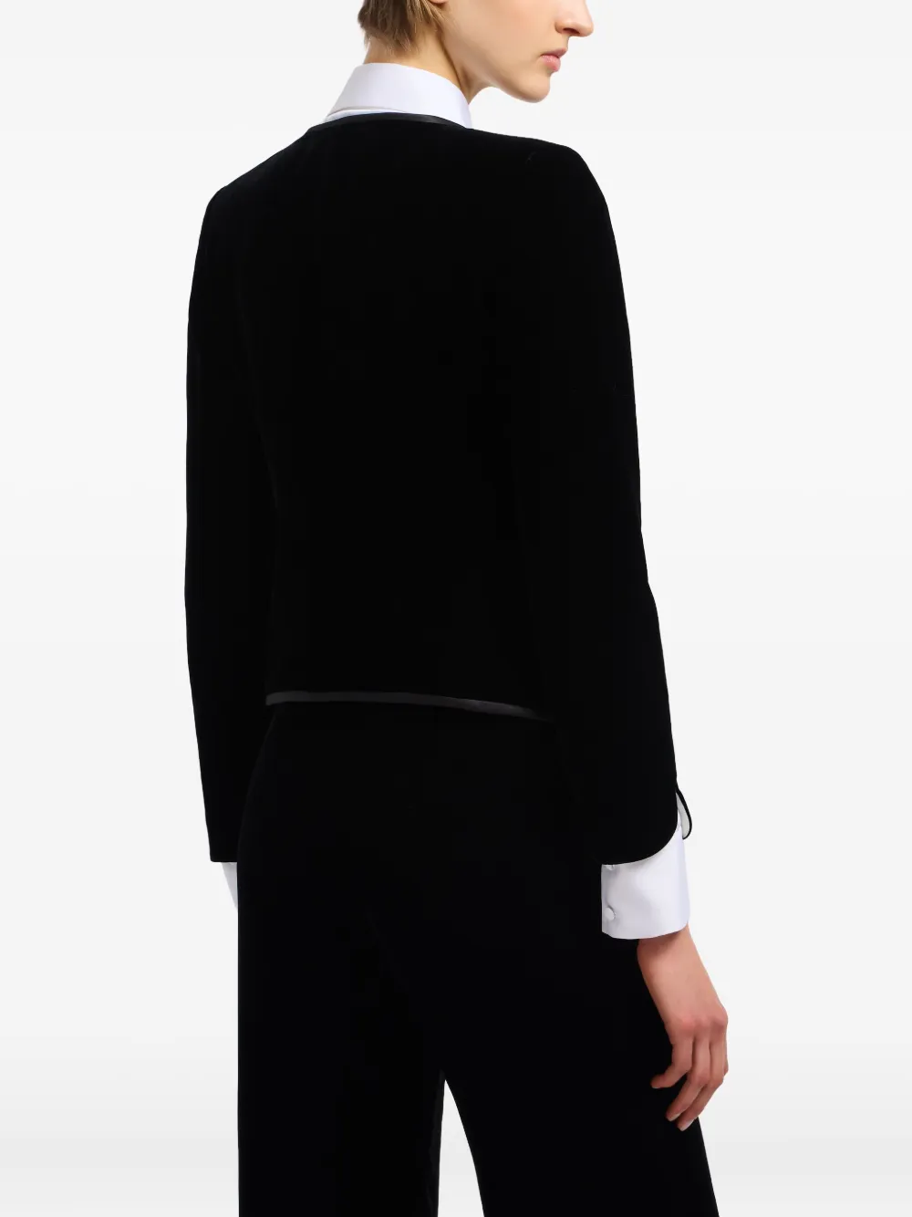 Emporio Armani Fluwelen jack verfraaid met kwastje Zwart