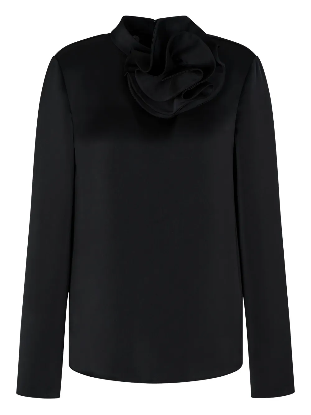 Emporio Armani Ruffled High-neck Blouse In Black