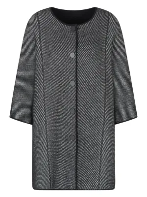 美品✦EMPORIO ARMANI 羊毛ロングコート 40(L) グレー リボン アルマーニコレッツォーニ カシミヤ ロングコート 54 メンズ