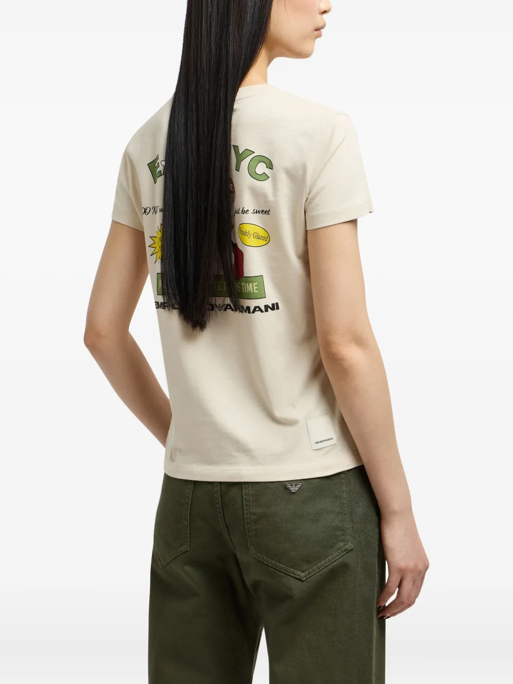 Emporio Armani New York Capsule Collection Oversized Printed Jersey T-shirt In Neutral