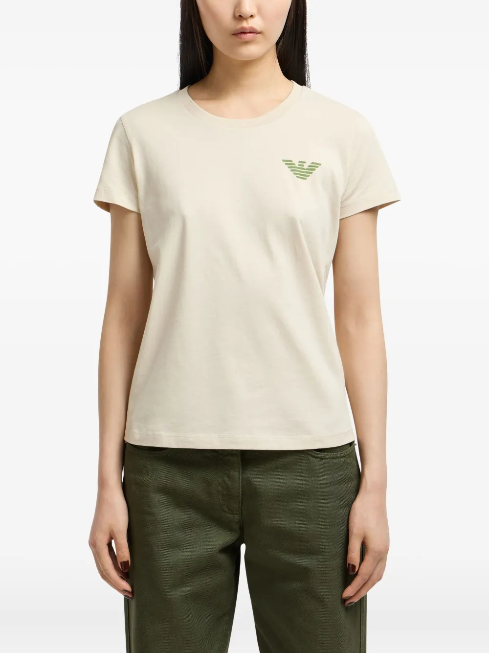 Emporio Armani New York Capsule Collection Oversized Printed Jersey T-shirt In Neutral