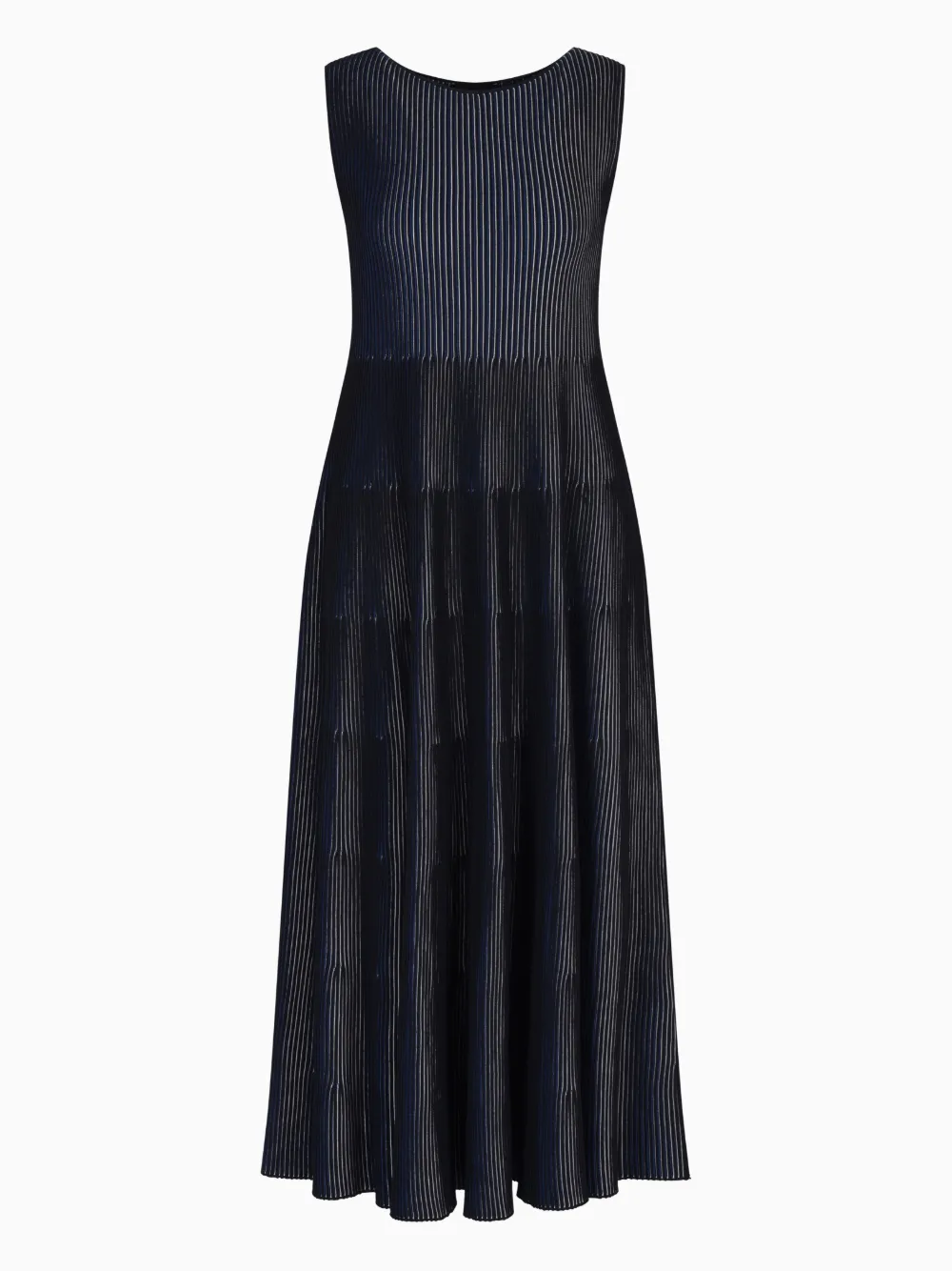 Emporio Armani Knitted Sleeveless Mini Dress In Black