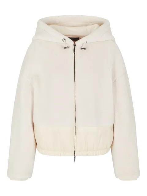Emporio Armani fleece-texture hooded jacket