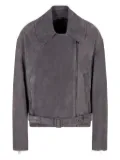 Emporio Armani belted asymmetrical-zip jacket - Grey