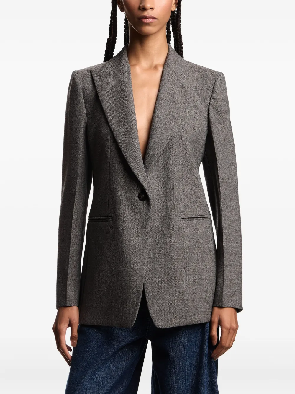 Emporio Armani Blazer met enkele rij knopen Grijs