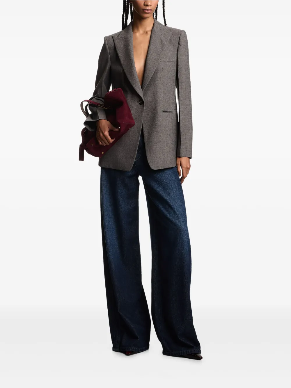 Emporio Armani Blazer met enkele rij knopen Grijs