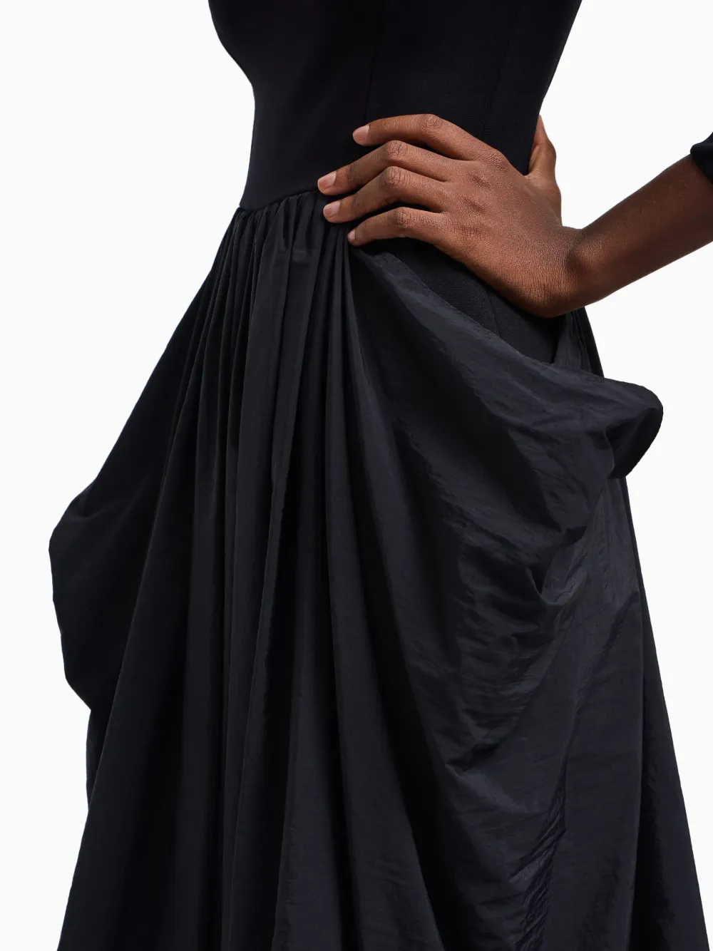 Emporio Armani Midi-jurk met gedrapeerde hals Zwart