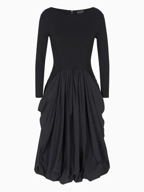 Emporio Armani draped long-sleeve midi dress