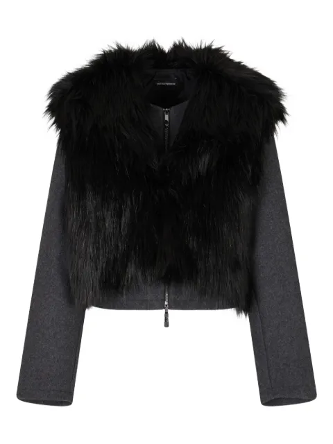 Emporio Armani faux-fur long-sleeve jacket