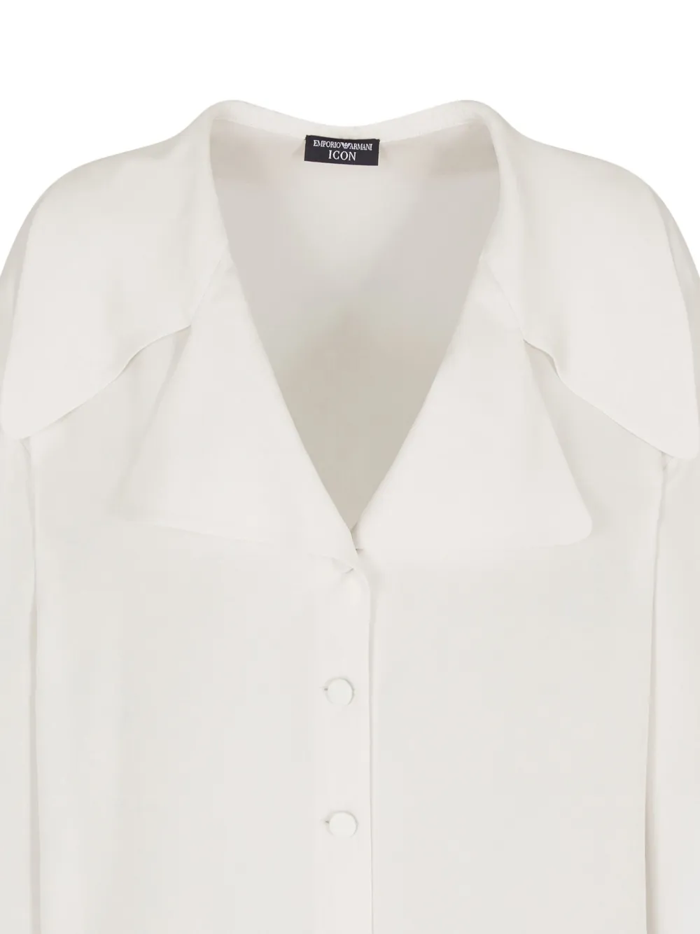 Emporio Armani Button-front Wide-collar Shirt In White