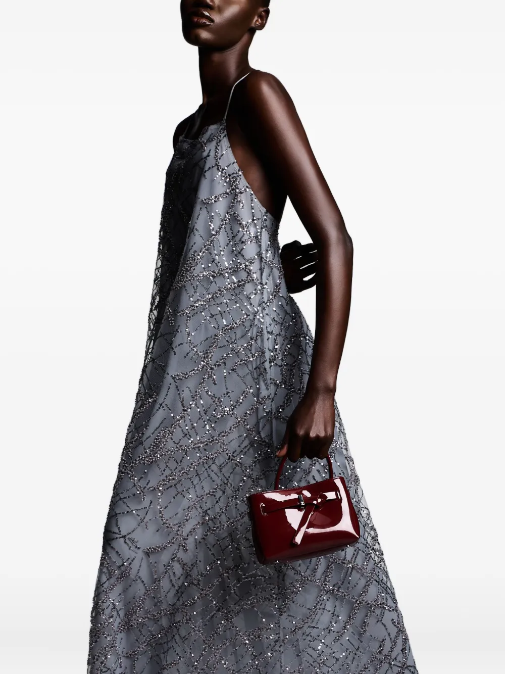 Emporio Armani Maxi-jurk verfraaid met pailletten Zilver