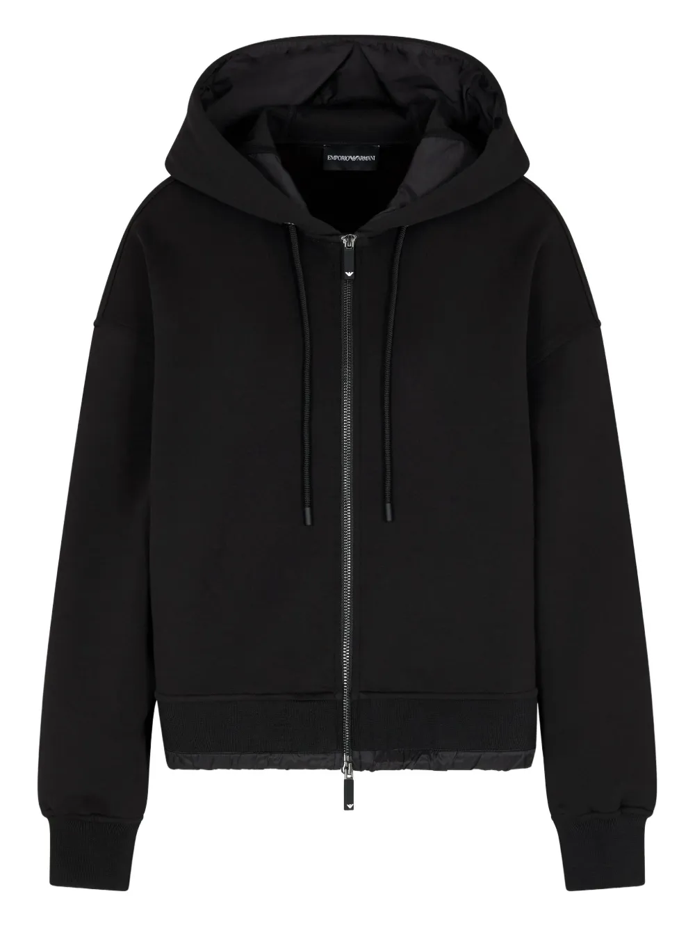 Emporio Armani Hoodie met rits en gewatteerde afwerking Zwart