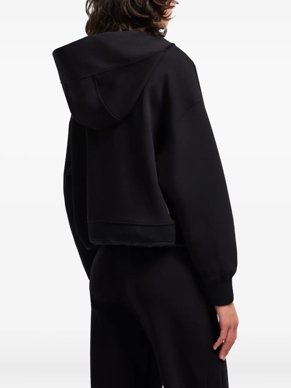 Emporio Armani Hoodie met rits en gewatteerde afwerking Zwart