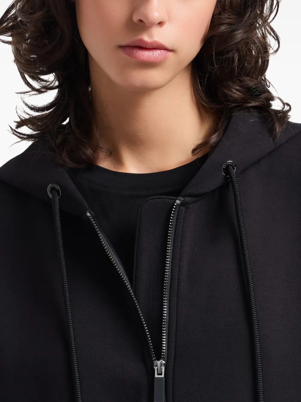 Emporio Armani Hoodie met rits en gewatteerde afwerking Zwart