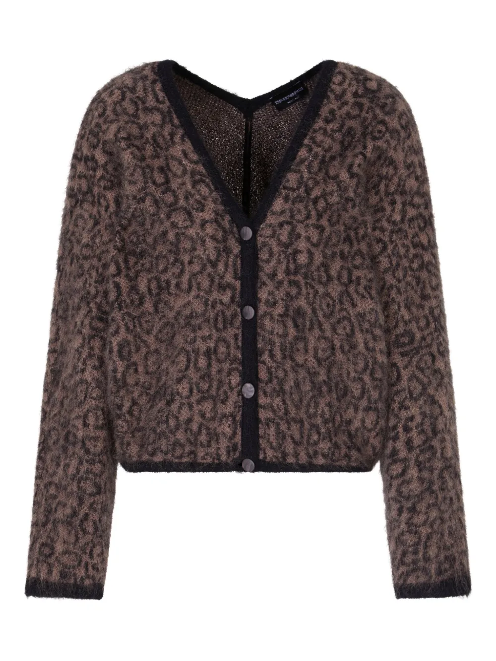 Emporio Armani Leopard-pattern Cardigan In Brown