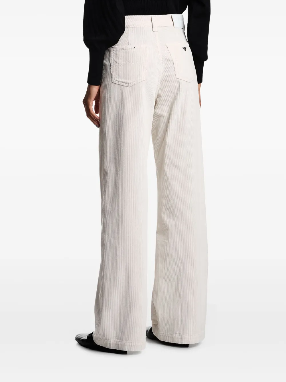 Emporio Armani Ribfluwelen broek met vijf zakken Wit