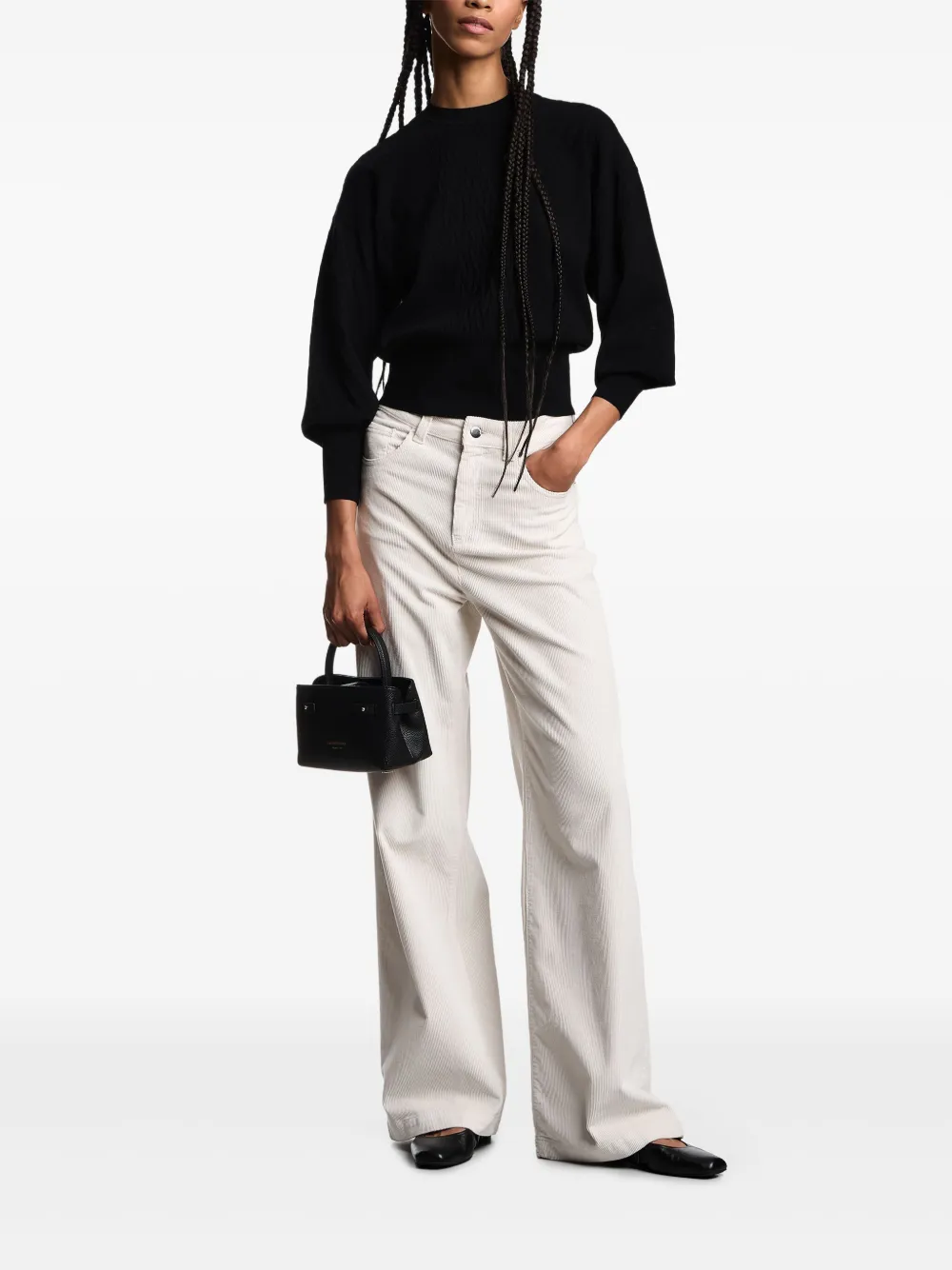 Emporio Armani Ribfluwelen broek met vijf zakken Wit