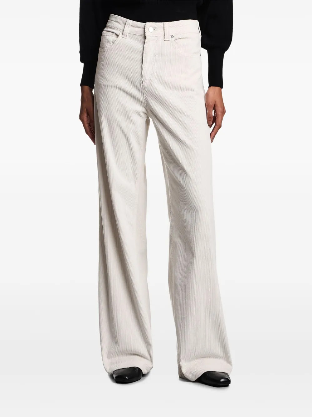 Emporio Armani Ribfluwelen broek met vijf zakken Wit