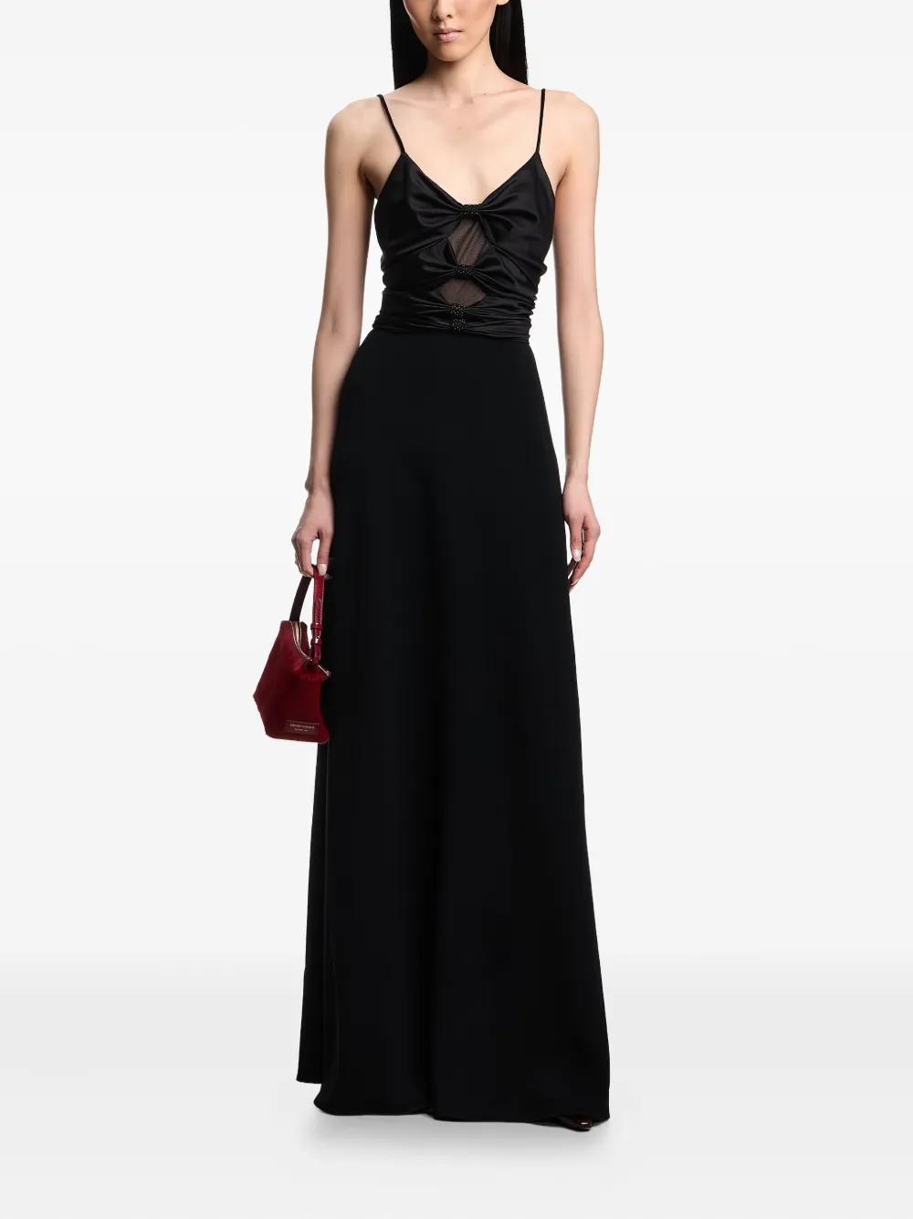Emporio Armani Maxi-jurk met strik - Zwart