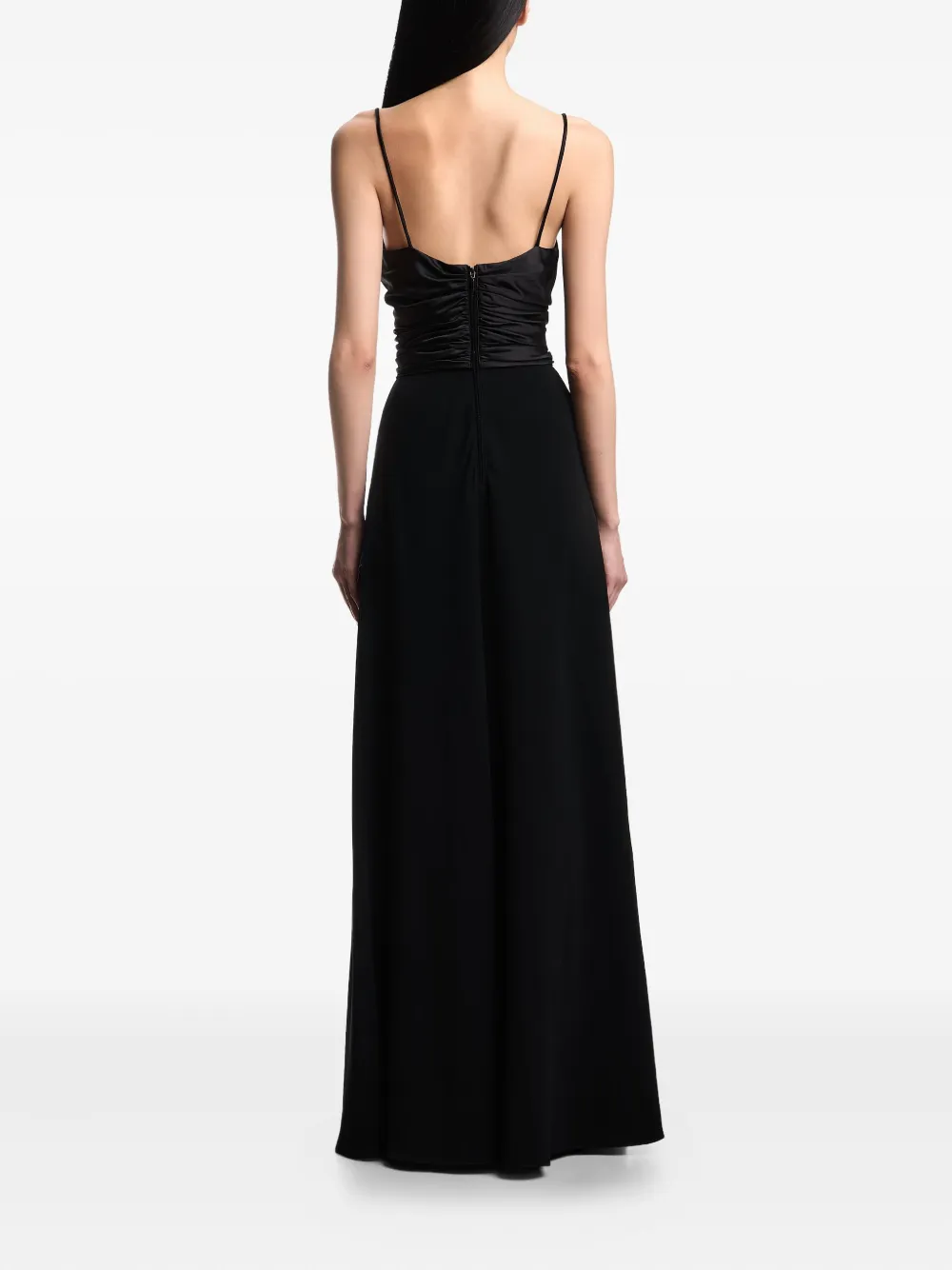 Emporio Armani Technical Cady Cut-out Dress With Jewel Detail In Black