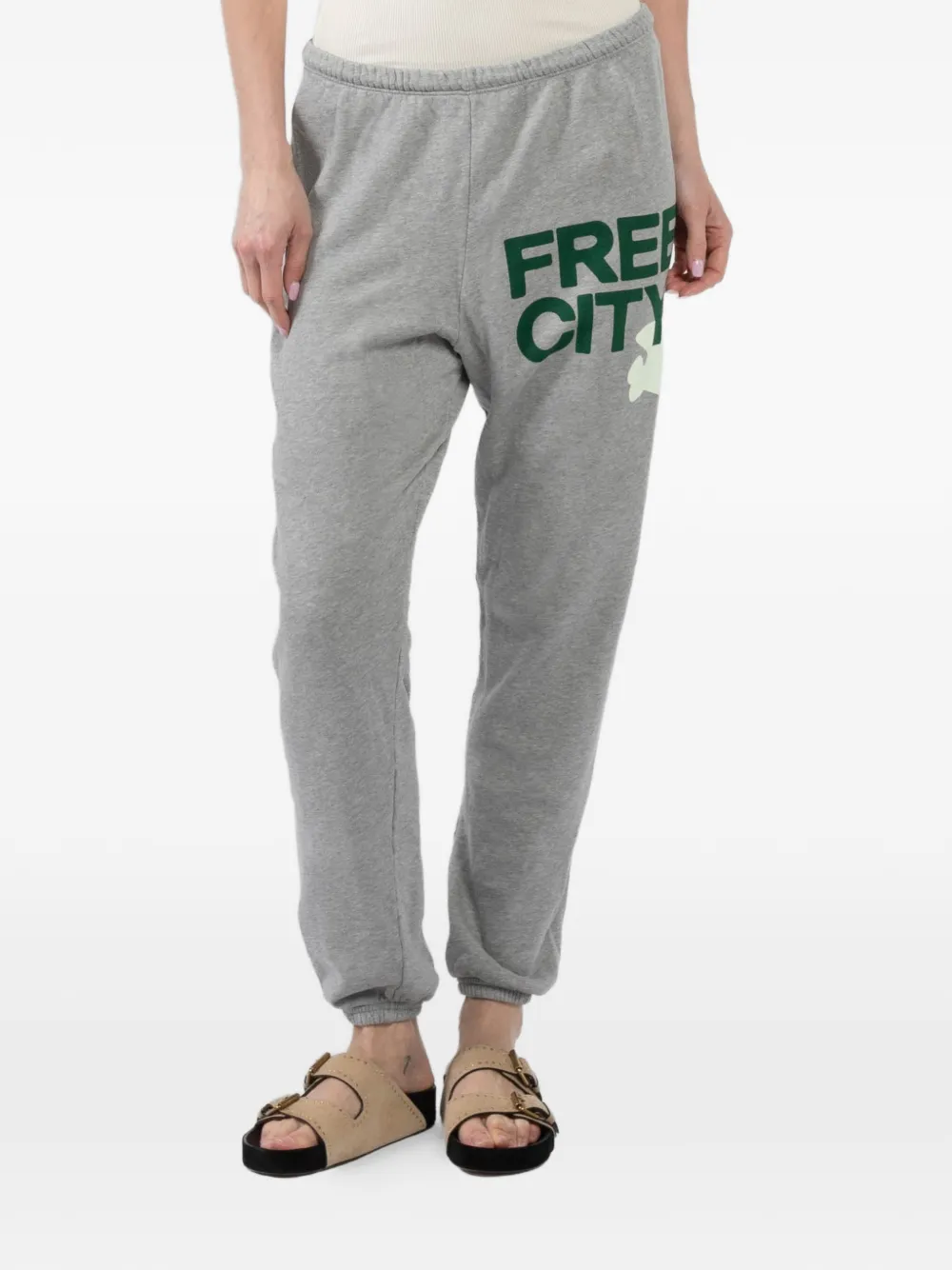 FreeCity Heather drawstring track pants - Grigio