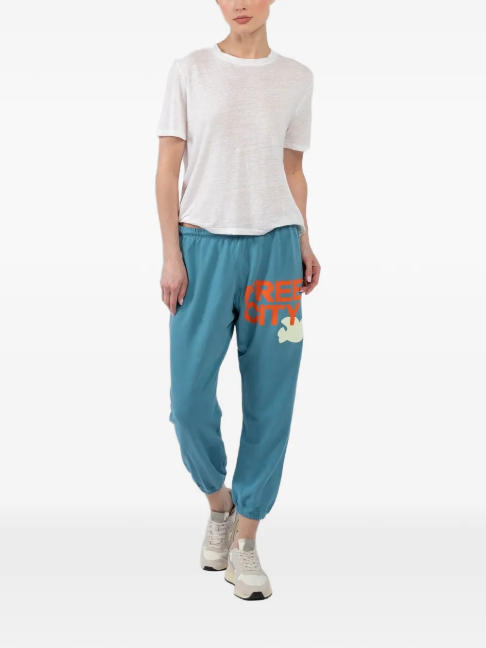 FreeCity logo-print track pants - Blauw