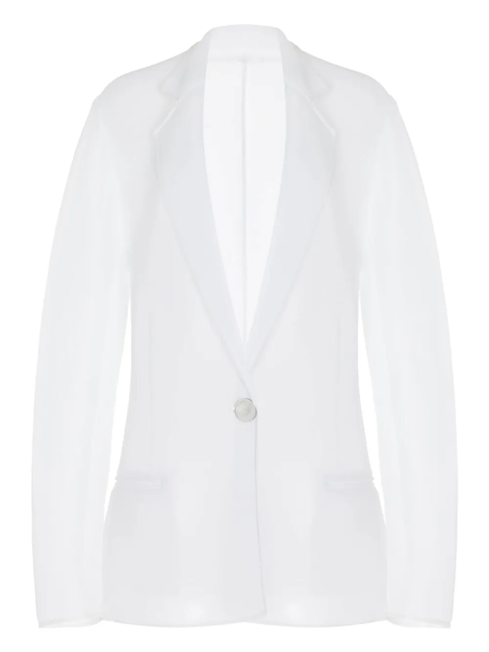 Brandon Maxwell Pearl single-button sheer jacket | White | Image 1