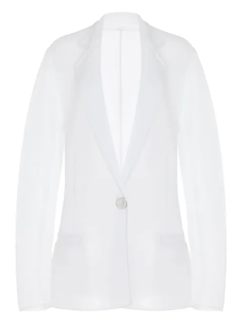 Brandon Maxwell Pearl single-button sheer jacket