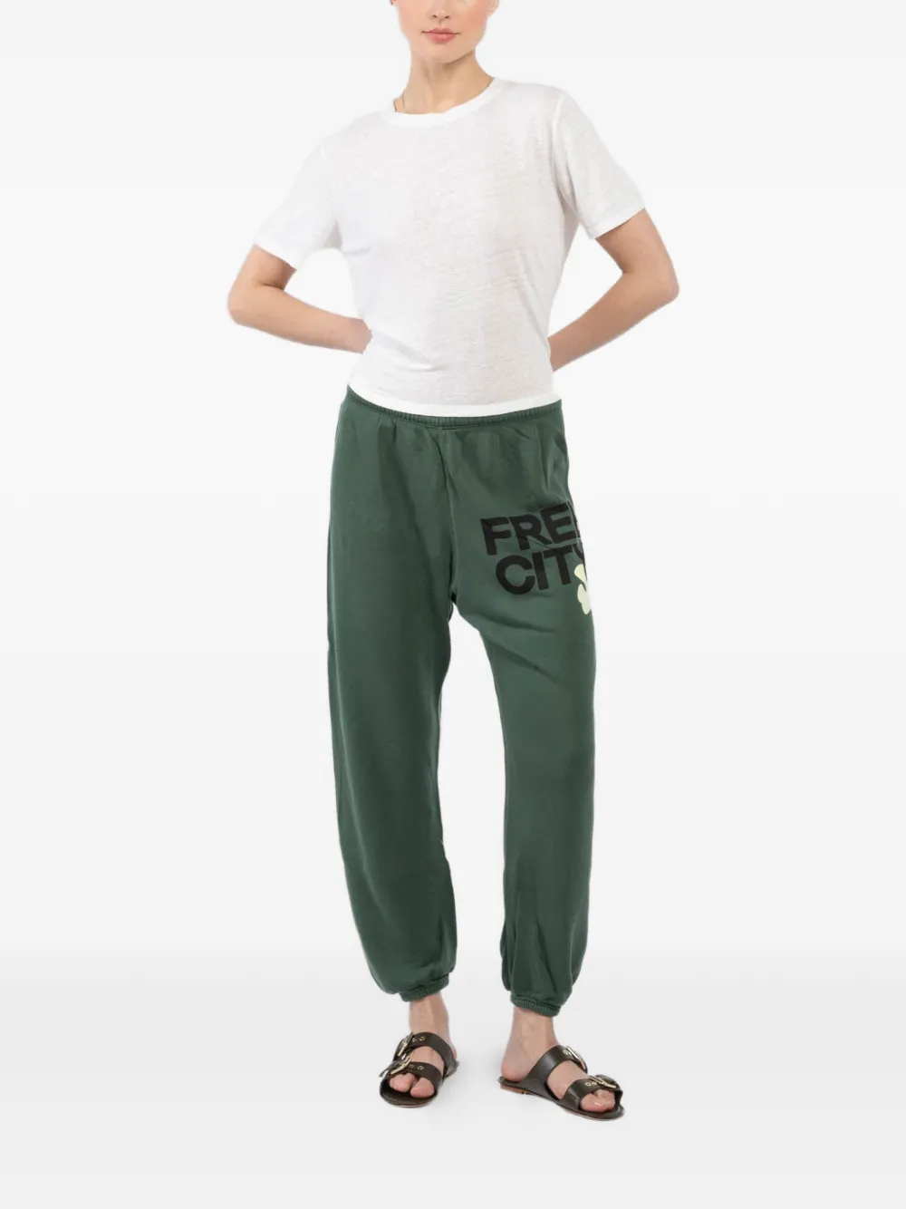 FreeCity Superfluff Lux OG graphic print track pants - Groen