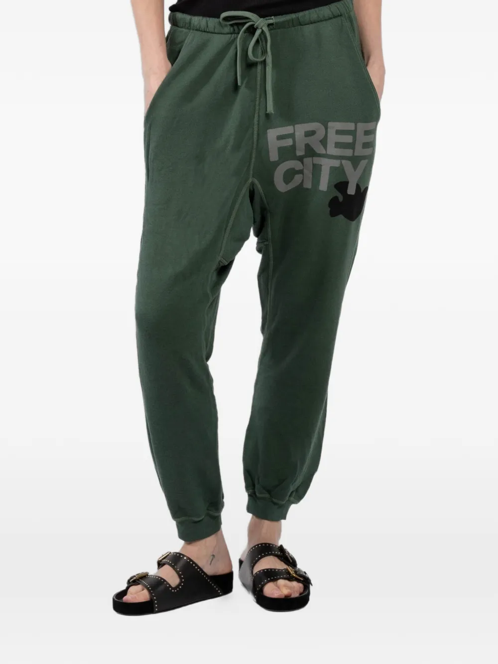 FreeCity drawstring logo-print trousers - Verde