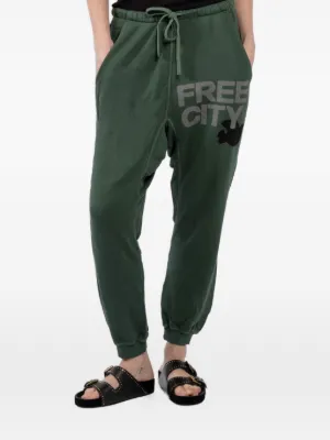 FreeCity Drawstring Graphic Trousers | Green | FARFETCH