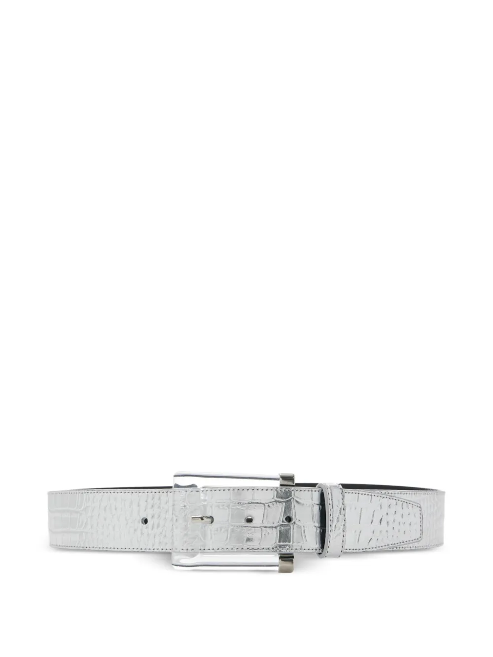 Brandon Maxwell crocodile-effect buckle belt | Silver | Image 1