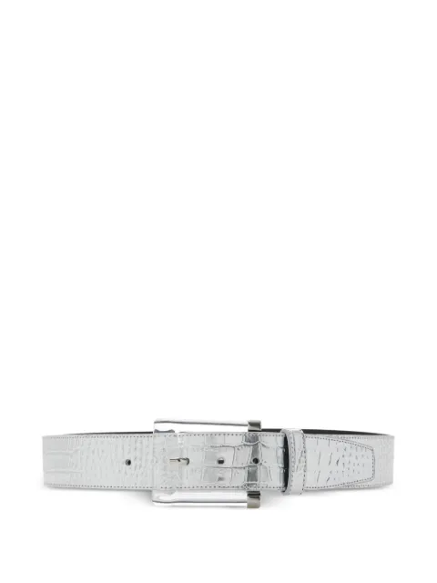 Brandon Maxwell crocodile-effect buckle belt