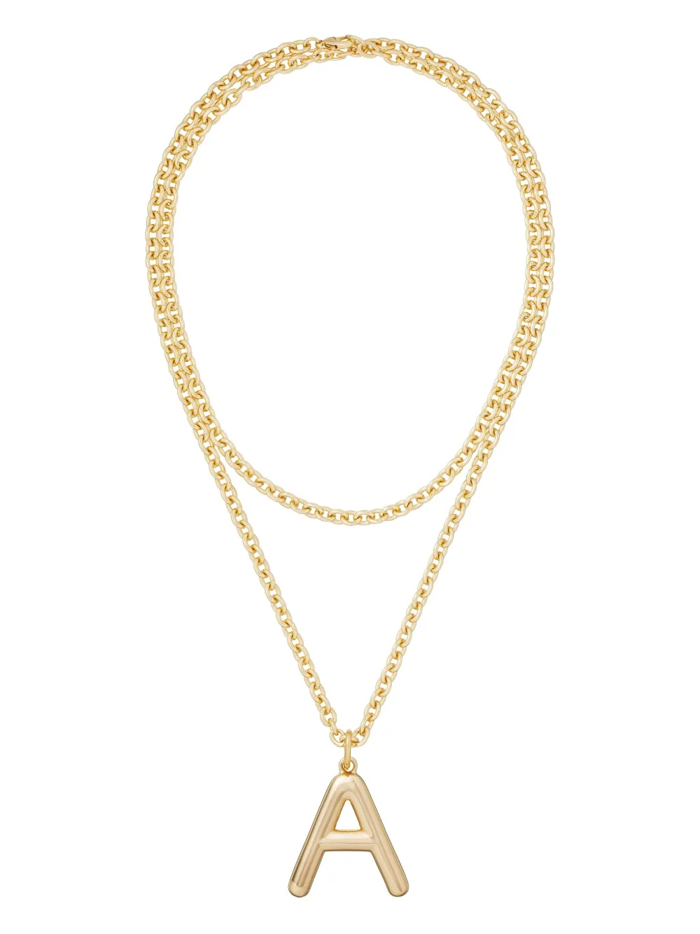 Roxanne Assoulin Puffy Initial Necklace In Gold