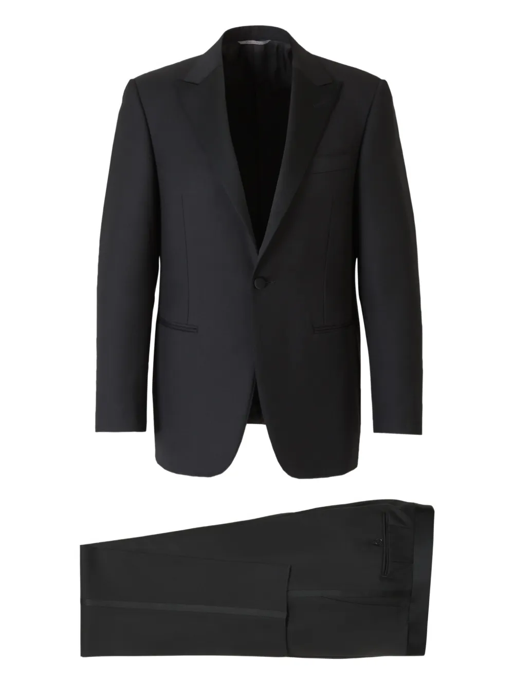 Canali wool single-breasted suit Zwart