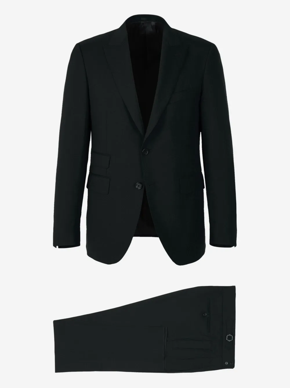 Scabal two-button flap-pocket suit - Nero