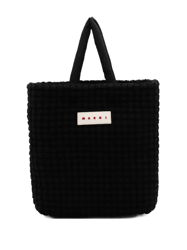 Marni ロゴパッチ ハンドバッグ | ブラック | FARFETCH JP