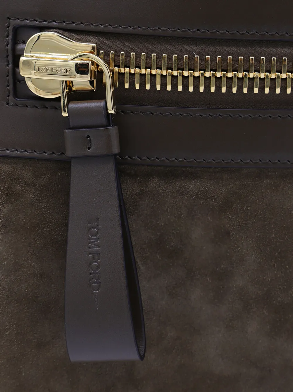 TOM FORD suede zip backpack Bruin