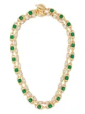 Roxanne Assoulin emerald-diamond link necklace - Gold